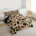 thumbnail image 3 of Feelyou Rustic Dinosaur Animal Twin Comforter Sets, Retro Brown Camo Bedding Set, 2-Piece, 3 of 8