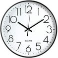 thumbnail image 1 of Horloge Murale Sans Tic-Tac, Moderne, Silencieuse, Grand Cadran Noir, 1 of 5