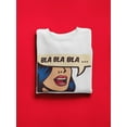 thumbnail image 3 of Pop Art Girl Talking Sweatshirt Women -Image by Shutterstock, Female x-Large, 3 of 4