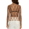 thumbnail image 6 of Liacowi See Through Long Sleeve Tops for Women Sheer Mesh Tops Floral Lace Loose T-Shirts Clubwear, 6 of 8