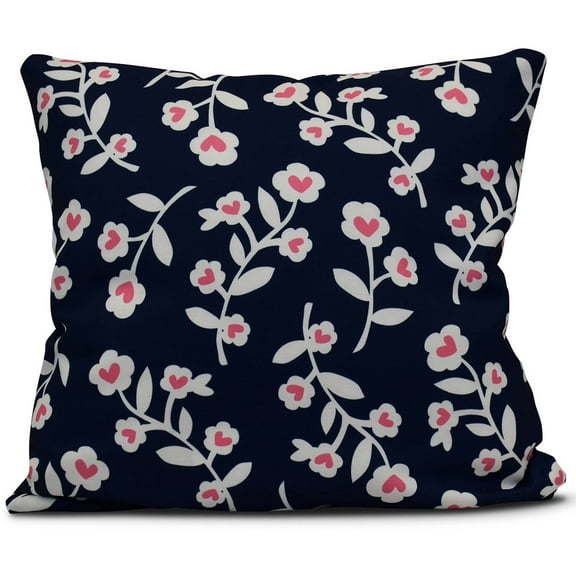 Simply Daisy Valentines Floral Holiday Floral Print Outdoor Pillow