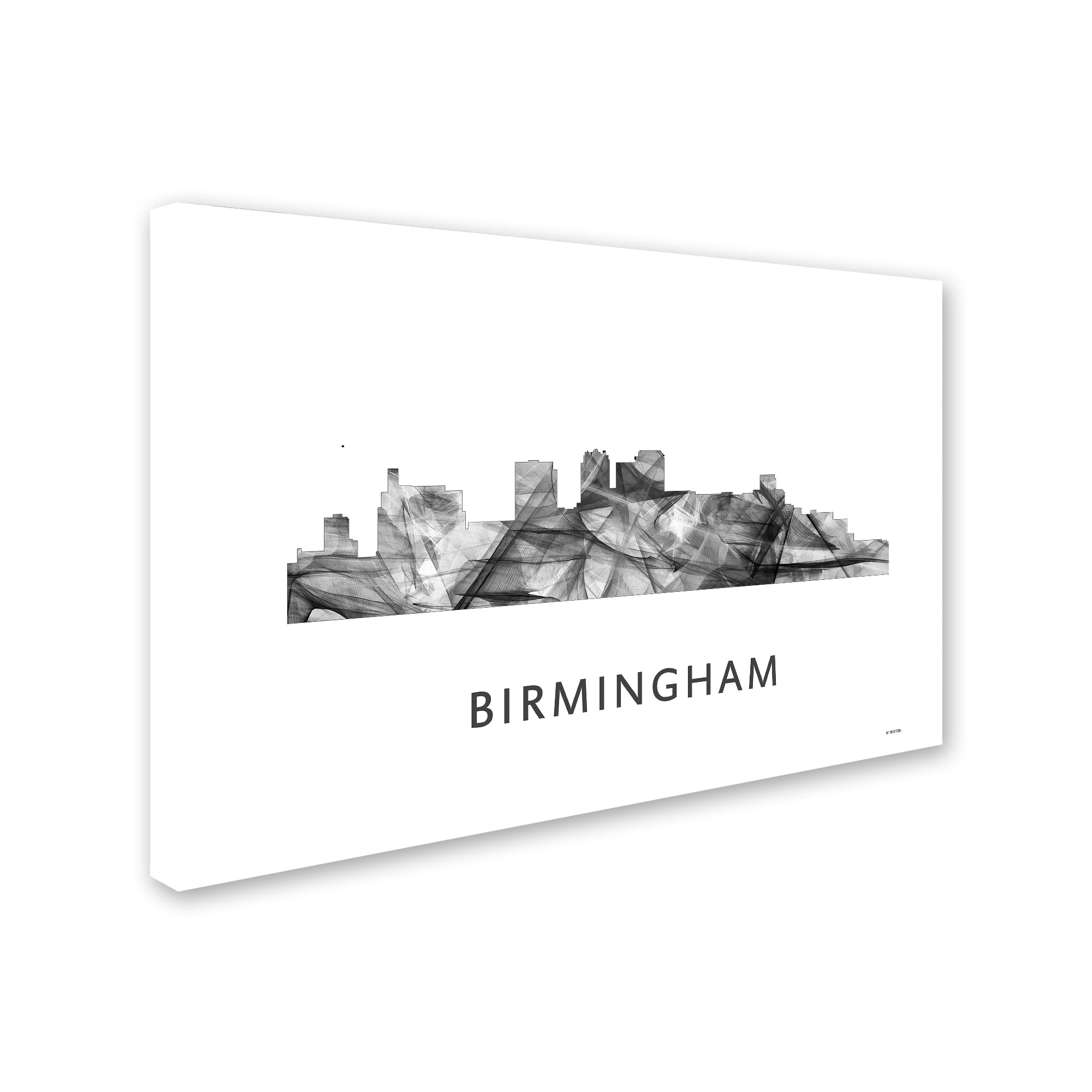 Trademark Fine Art 'Birmingham Alabama Skyline WB-BW' Canvas Art by Marlene Watson