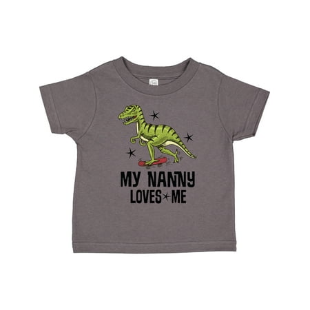 

Inktastic My Nanny Loves Me Grandson Dinosaur Gift Toddler Boy Girl T-Shirt