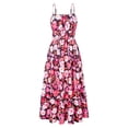 thumbnail image 3 of Vestido Largo Bohemio Con Estampado Floral Para Mujer, Vestido Playero Informal de Verano Largo Con Capas y Escote En V Fruncido, Estilo Bohemio, 3 of 3