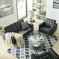 thumbnail image 2 of Modway Loft Tufted Upholstered Faux Leather Loveseat and Armchair Set in Silver Black, 2 of 6