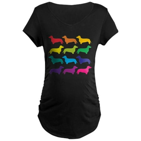 

CafePress - Rainbow Dachshunds - Maternity Dark T-Shirt