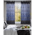 thumbnail image 3 of Blue Geometric Sheer Curtains 45 Inch Length 2 Panels Set for Living Room/Bedroom, Ombre Modern Abstract Art Kitchen Curtains with Grommet Semi-Sheer Curtains Drapes Voile Window Treatments 42"x45"x2, 3 of 7