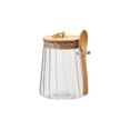 thumbnail image 2 of Tarro hermético de vidrio para almacenar té con cuchara - Ideal para hojas frescas de té, especias y hierbas, organizador de encimera de cocina, 2 of 5