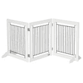 thumbnail image 1 of PawHut Freestanding Pet Gate, Folding Dog Gate with 2 Support Feet - White, 1 of 10