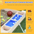 thumbnail image 4 of Natural Wood Sandbox with Foldable Bench & Storage - 47" Backyard Sandpit for Garden Play - Durable Fir Wood Construction, 4 of 7
