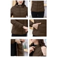 thumbnail image 4 of PiGOGI Women's Winter Jacket Ladies Casual Colored Long Sleeve Hooded Jacket Fashion Coffee 4XL, 4 of 6