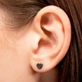 thumbnail image 3 of Garnet 6mm Heart Stud Earrings in 14k Yellow Gold, 3 of 4