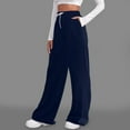 thumbnail image 2 of Women Pants Women'S Pants Casual Dark Blue Womens Pants Lounge Pants for Women High Waisted Wide Leg Pants for Women with Pockets Womens Summer Pants, 2 of 6