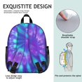 thumbnail image 5 of Purple and Blue Tie Dye Pattern Backpack for School, Cute School Bag with Adjustable Shoulder Straps and Padded Back, 13.8"x11.4"x6", 5 of 5