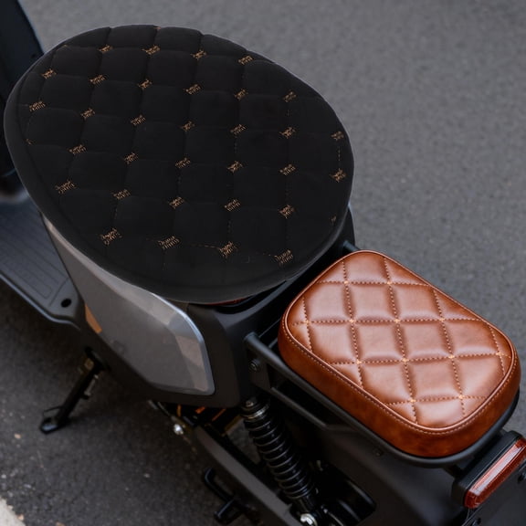 ELAYARD Comfortable Black Plush Motorcycle Seat Cover for Winter Use