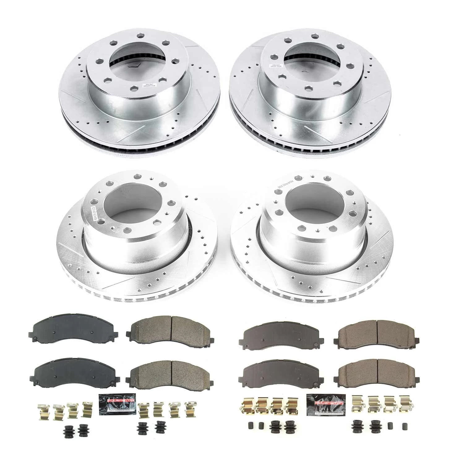 PowerStop Front and Rear Z23 Evolution Sport Carbon-Fiber Ceramic Brake Pad and Drilled & Slotted Rotor Kit Fits: Select Models K8639