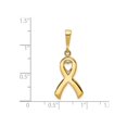 thumbnail image 3 of Pendentif Ruban de Sensibilisation au Cœur en Or Jaune 14K avec Chaîne, 3 of 4