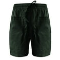 thumbnail image 3 of QLEICOM Womens Athletic Shorts, Plus Size Shorts, Loose Wide Leg Pants High Waist Straight Pants Casual Cotton Linen Shorts, Running Shorts, Comfy Beach Shorts, Cycling Shorts Army Green XXXXXL, 3 of 4