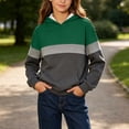 thumbnail image 4 of MexChoioe Boys and Girls Hoodie Hooded Sweatshirt Color‑Blocked Casual Long Sleeve with Pockets Versatile for Back to School and Daily, 4 of 5