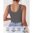 thumbnail image 2 of Crop Top AURUZA sin mangas, espalda nadadora, cuello en U, gris, talla S, 2 of 6