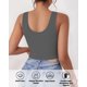 thumbnail image 2 of Crop Top AURUZA sin mangas, espalda nadadora, cuello en U, gris, talla S, 2 of 6