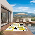 thumbnail image 3 of Yellow Black Geometric Outdoor Rug for Patio/Deck/Porch, Non-Slip Large Area Rug 5 x 8 Ft, Modern Simple Abstract Art Indoor Outdoor Rugs Washable Area Rugs, Reversible Camping Rug Carpet Runner, 3 of 8
