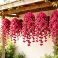 thumbnail image 2 of Leodye 1PCS Artificial Hanging Flowers, Realistic Faux Floral Wall Decor with Rattan for Indoor Home Scene Arrangement -29.52IN, 2 of 6