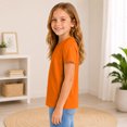 thumbnail image 5 of HAJWOH Girls Casual Short Sleeve T-Shirt Kids Toddler Solid Color Round Neck Tees Blouses Loose Fit Tops Undershirt, 5 of 5