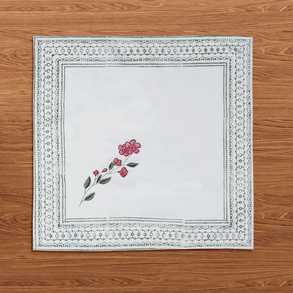 Nirvella Cotton Block Print Cloth Napkins Set of 6 – 20x20in Reusable Pink Floral