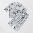 thumbnail image 6 of SGFCWSX Girls Clothing Sets Graphic Print Half Sleeve Wide Leg Pants 2 Piece Casual Outfit for Kids Blue Size 3-4 Years, 6 of 6