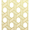 thumbnail image 3 of Geometric Duvet Cover Set, Entangled Stripes with Diagonal Lines Forming Hexagonal Shapes Contemporary, Decorative 3 Piece Bedding Set with 2 Pillow Shams, Queen Size, Yellow and White, by Ambesonne, 3 of 3