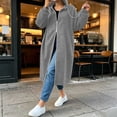 thumbnail image 6 of Perfectbot Women's Full Zip Maxi Length Hooded Sweatshirt Coat, Oversized Drop Shoulder Long Hoodie Duster Jacket, 6 of 7