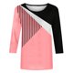 thumbnail image 4 of Elegante blusa de manga corta con cuello redondo retro para mujer con estampado de manga tres cuartos OAVQHLG3B Store lin121212, 4 of 4