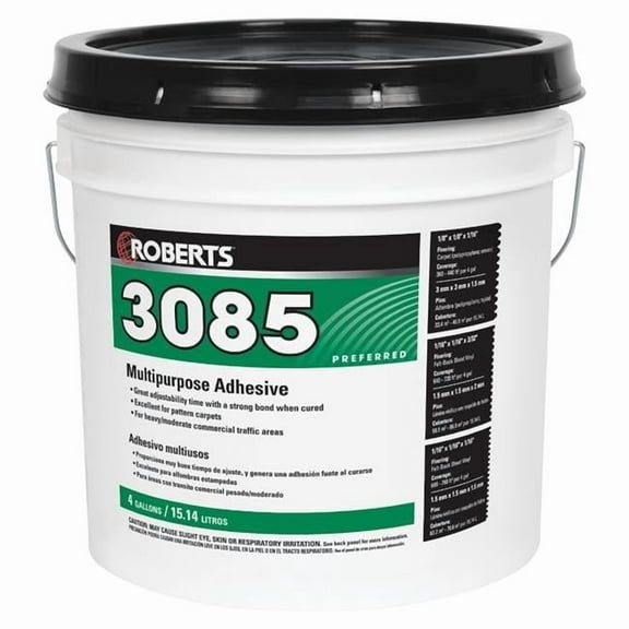 Roberts 3085-4 4 gal Multipurpose Adhesive for Carpet & Sheet Vinyl Flooring, Beige & Tan