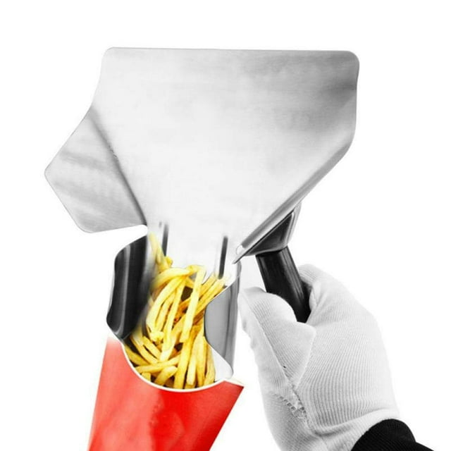 Pelle à Maïs Soufflé en Acier Inoxydable, Cuillère à Frire Française, Cuillère de Service avec Poignée Droite