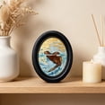 thumbnail image 4 of Oval Solid Wood Picture Frame, Whimsical Animal Art Print Tabletop Wall Decor Multi Design Option for Living Room Bedroom Home Decoration, 4 of 6