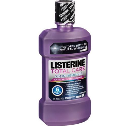 Listerine Total Care Stain Remover Anticavity Mouthwash Fresh Mint 32 Oz Walmart Com