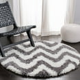 thumbnail image 2 of SAFAVIEH Giuseppe Chevron Shag Area Rug, Ivory/Grey, 11' x 15', 2 of 7