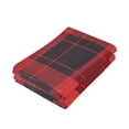 thumbnail image 3 of Red-black Plaid Hand Towel Absorbent Bath Towels for Bathroom Sports Gym 28" x 14" Set of 2, 3 of 8
