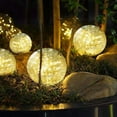 thumbnail image 2 of Solar Garden Lights Outdoor Waterproof, 6 Pack LEDs Cracked Glass Ball Light, Ground Landscape Garden Decor, Solar Globe Decorative for Pathway/Patio/Lawn/Yard (Warm White, 3.9"), 2 of 8