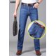 thumbnail image 2 of KUBRO, pantalones vaqueros finos de verano para hombre, pantalones vaqueros rectos azules, pantalones vaqueros holgados informales para trabajo, pantalones vaqueros de pierna ancha de alta elasticida, 2 of 5