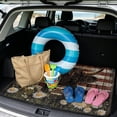 thumbnail image 2 of DISNIMO Car Cargo Mat All Weather Trunk Protection Cargo Liner Heavy Duty Rear Trunk Liner Machine Washable Dog Seat Cover Suitable for Most Cars Models, Highland Cow Daisy American Flag, 2 of 7