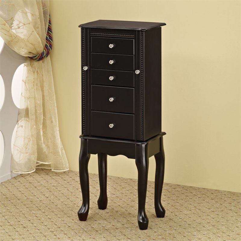 Coaster Jewelry Armoire, Black Finish