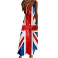 thumbnail image 2 of Busydd Womens 4th of July Dress American Flag Graphic Sundresses V Neck Sleeveless Independence Day Maxi Dress, 2 of 5