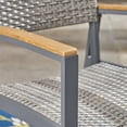 thumbnail image 3 of Noble House Luton Wicker Patio Dining Arm Chair in Gray (Set of 2), 3 of 7