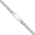 thumbnail image 5 of 14K White Gold Flat Curb Link Soft Diamond Shape ID Bracelet, 5 of 6