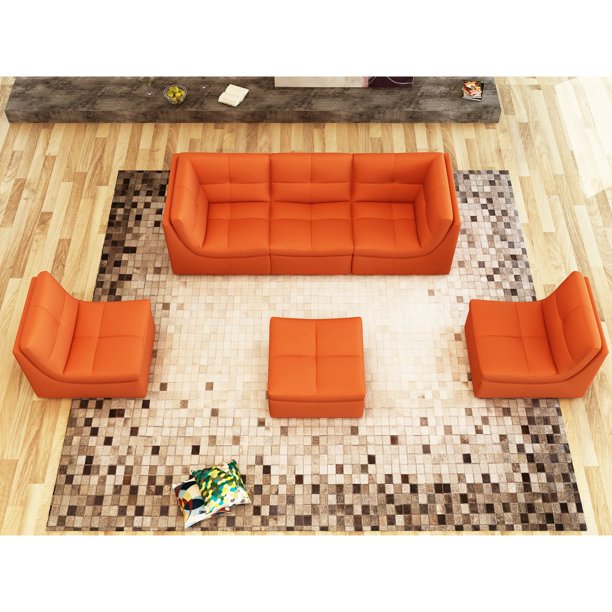 J Amp M Furniture Lego 6 Piece Sectional Sofa Set Walmart Com Walmart Com