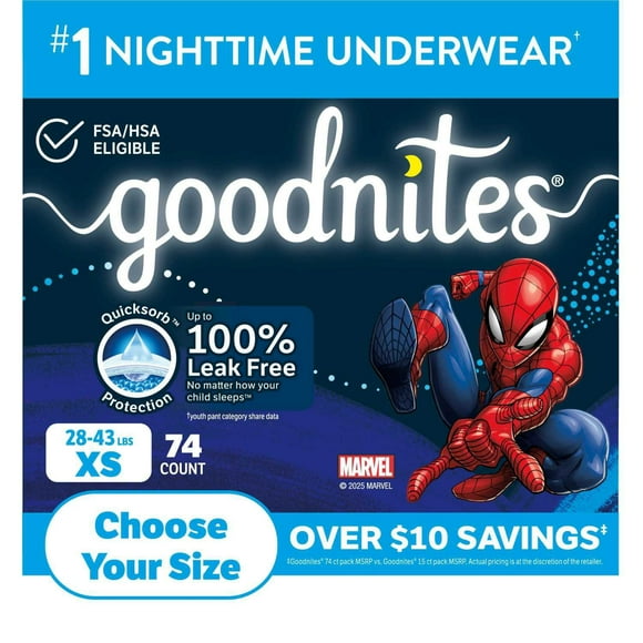 Goodnites Nighttime Bedwetting Underwear for Boys, Sizes Extra Small - Extra Extra Large