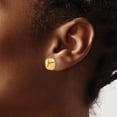 thumbnail image 6 of Diamond2Deal 14K Yellow Gold Polished 10mm Puffed Square Post Earrings for Women (L- 0.4 inch, W- 0.4 inch), 6 of 6