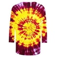 thumbnail image 4 of CYMMPU Tie Dye 3/4 Sleeve Fall Fashion Shirts Spring Tops Loose Fit Tunic Tops Boho Blouses for Women Dressy Casual Crew Neck Ombre T-Shirts S, 4 of 5